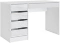 Table de Coiffage Moderne Sherry, Blanc Brillant 120 cm, Sans Miroir