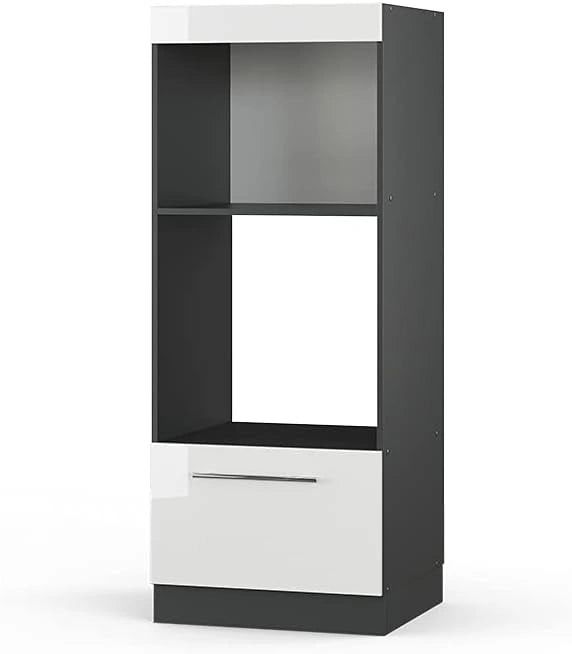 Vicco Meuble pour Micro-Ondes Fame-Line, Blanc Brillant, 60cm, Modulable avec Autres Éléments de la Série Fame-Line