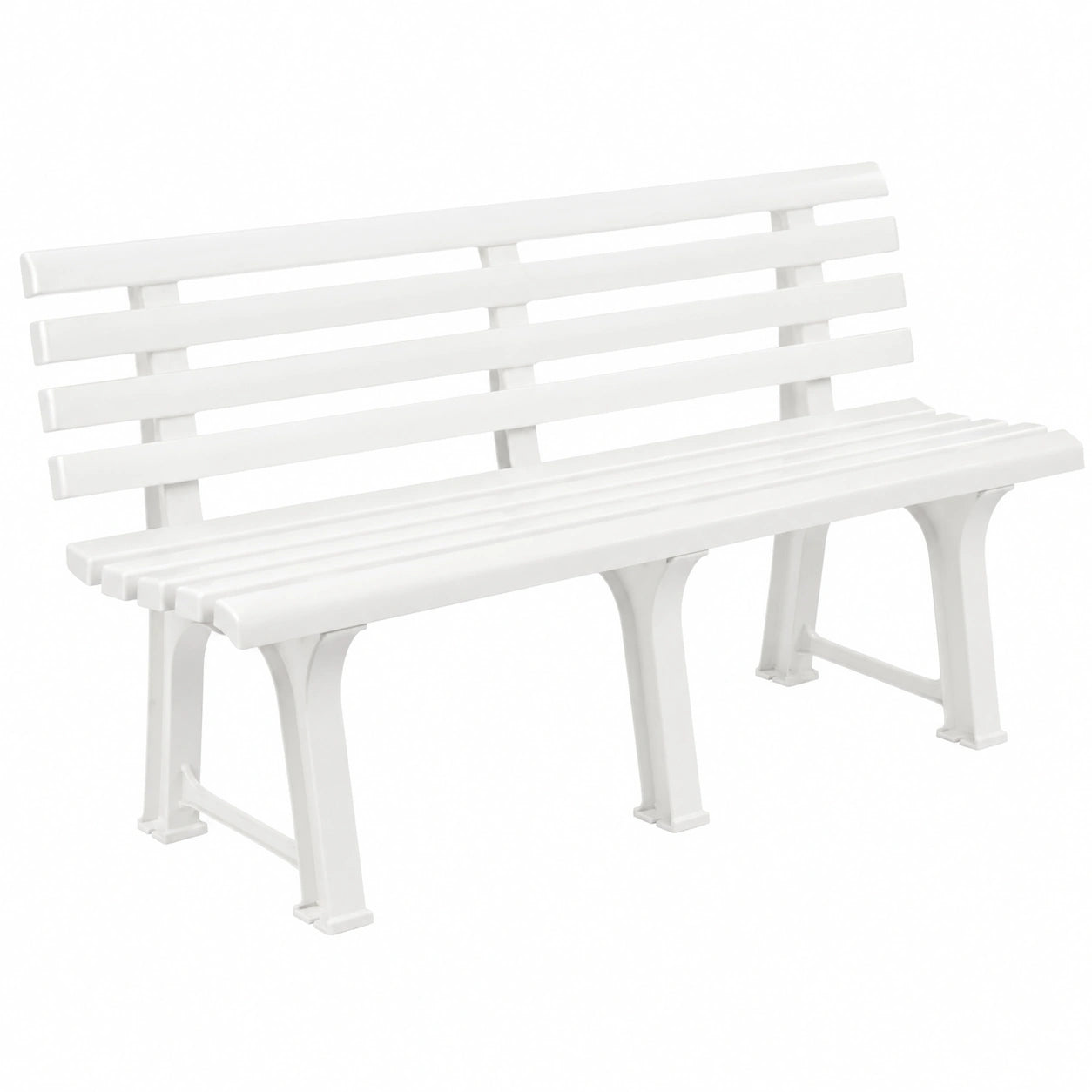 Banc de Jardin en PVC Blanc pour Terrasse 145x49x74 cm