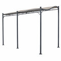 Pergola en Acier avec Toile d'Ombrage pour Terrasse