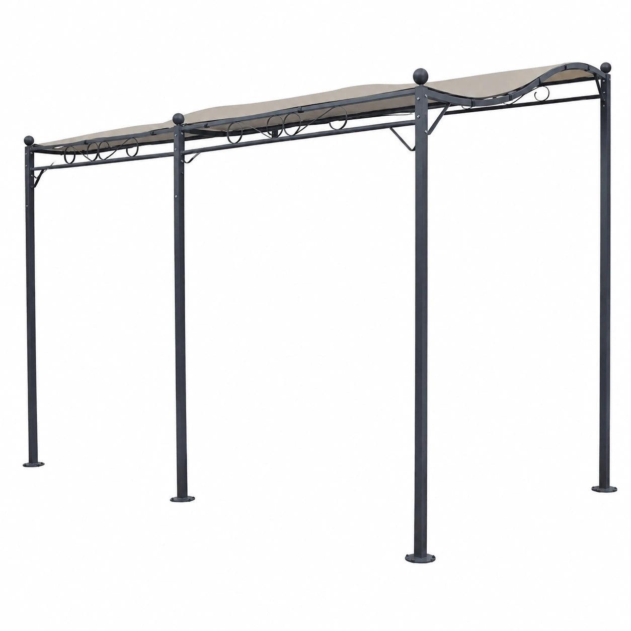 Pergola en Acier avec Toile d'Ombrage pour Terrasse