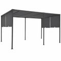 Pergola de Jardin Coulissante Double Pente 3x6m Gris Anthracite