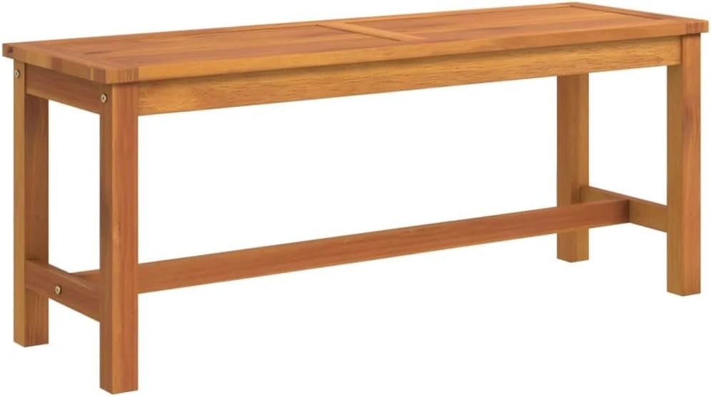Banc de Jardin en Bois d'Acacia 110x35x45 cm, Mobilier Extérieur Confortable