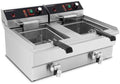 Friteuse Inox Double 20L avec Robinet – Idéale pour Cuisine Professionnelle