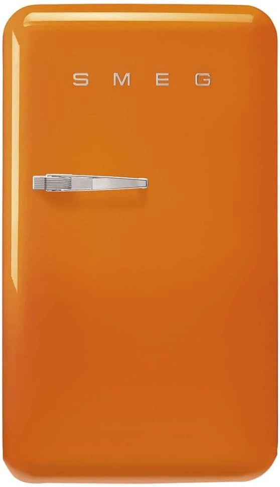 Réfrigérateur Vintage Table Top Smeg 122L, Charnières Droite, Froid Statique, Compartiment Congélateur 17L, Éclairage LED, Couleur Orange