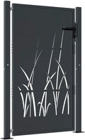 Portail de Jardin en Acier Anthracite 100x150 cm avec Verrou