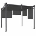 Pergola moderne avec toit r¨¦tractable et stores anthracite