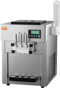 Machine à Glace Italienne Commerciale VEVOR 20 L/h, 1800 W, 3 Saveurs, Fonction Préréfrigération et Nettoyage Automatique