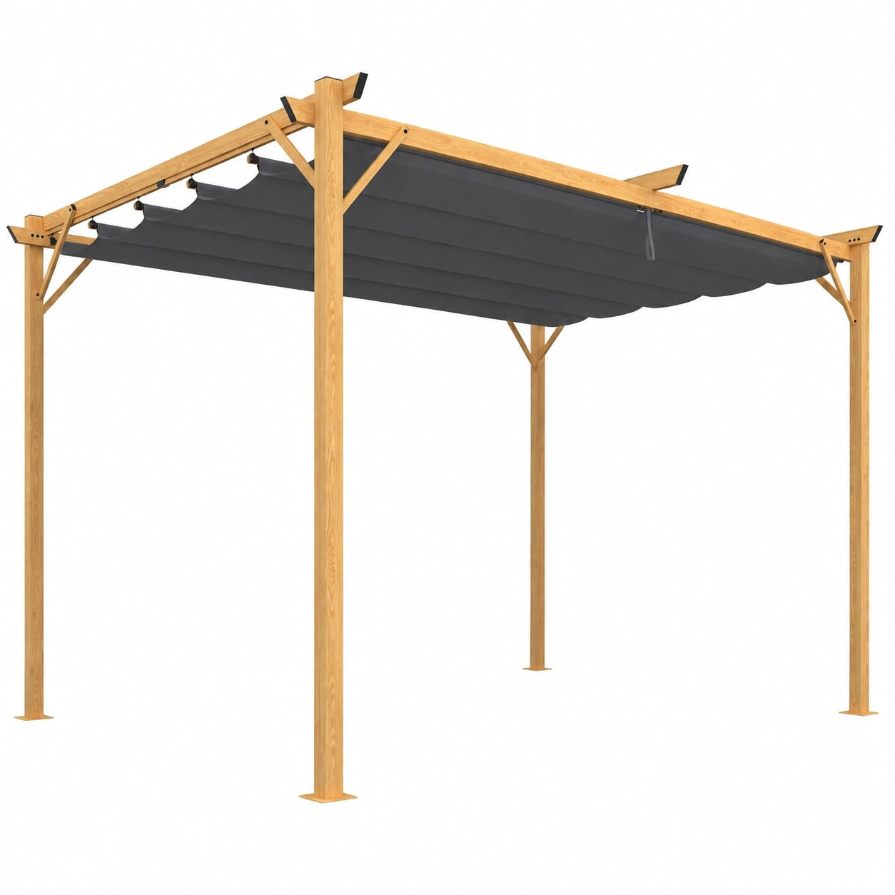 Pergola ¨¤ Toit R¨¦tractable 3x4 m avec Toile Grise