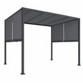 Pergola de Jardin ¨¤ Toile Coulissante 3x3 M Gris Anthracite