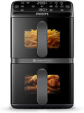Friteuse à Air Philips Série 4000, 10L, Technologie RapidAir, 13 Programmes, Gain d'Espace, Revêtement Céramique Sans PFAS, Noir