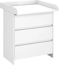 Commode à Langer Shefa Kids 820 Blanche avec 3 Tiroirs pour Chambre Bébé
