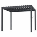 Pergola bioclimatique en aluminium 3x4 m anthracite