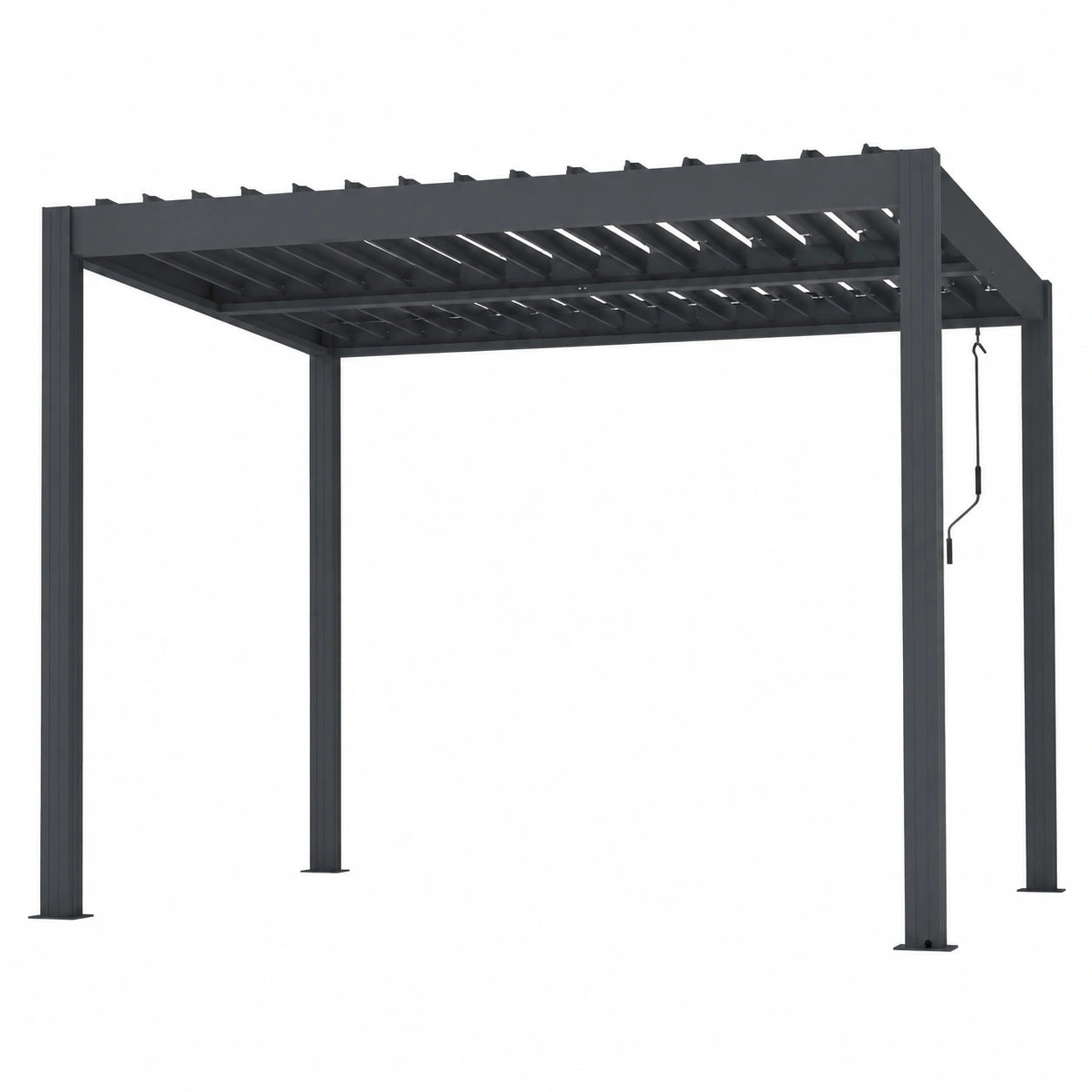 Pergola bioclimatique en aluminium 3x4 m anthracite