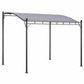 Pergola murale adoss¨¦e 3x2.5m avec toile grise