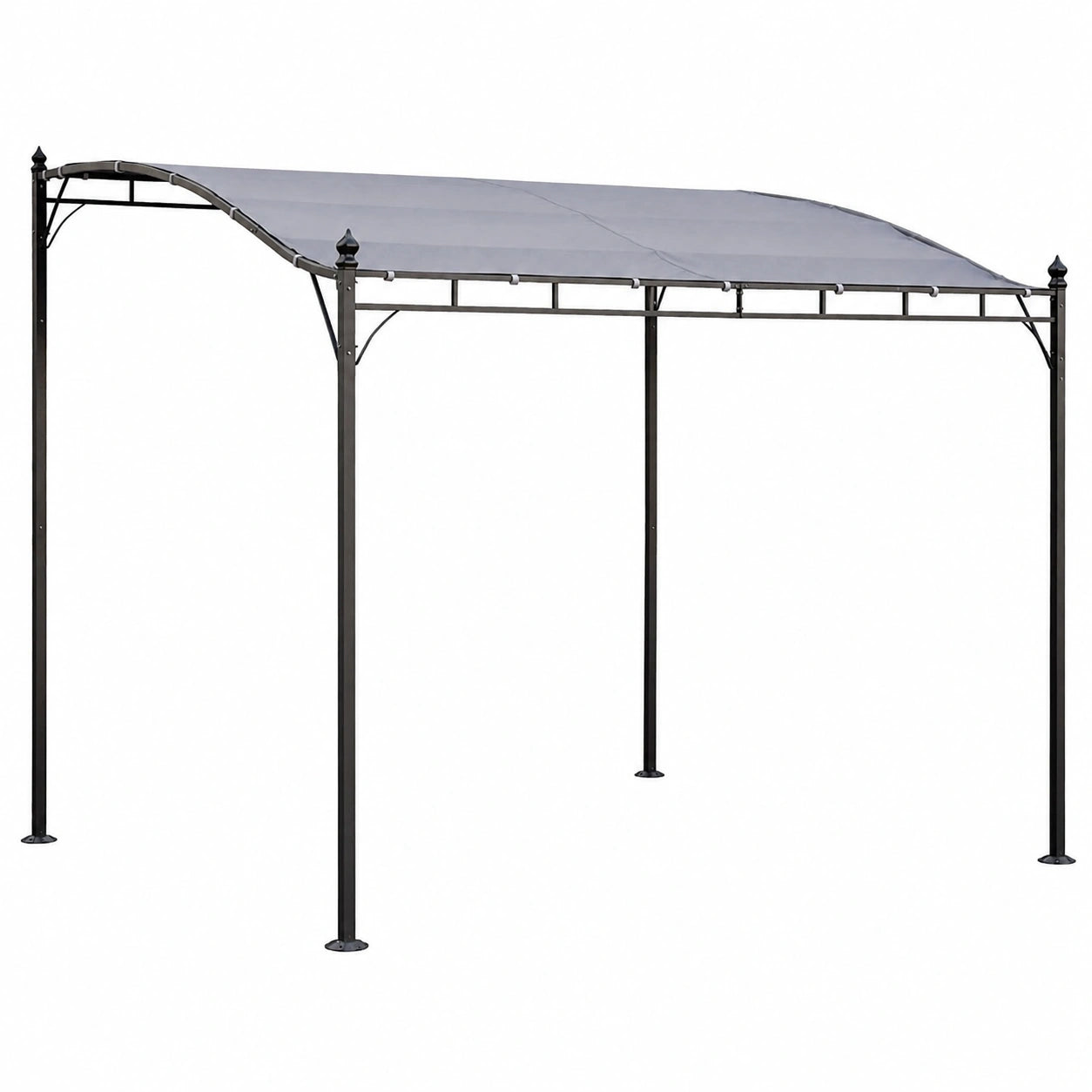 Pergola murale adoss¨¦e 3x2.5m avec toile grise