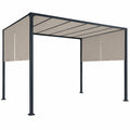 Pergola de Jardin Coulissante 3x4 m avec Toile Taupe