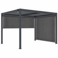 Pergola bioclimatique en aluminium avec double store 3 x 4 m - Gris