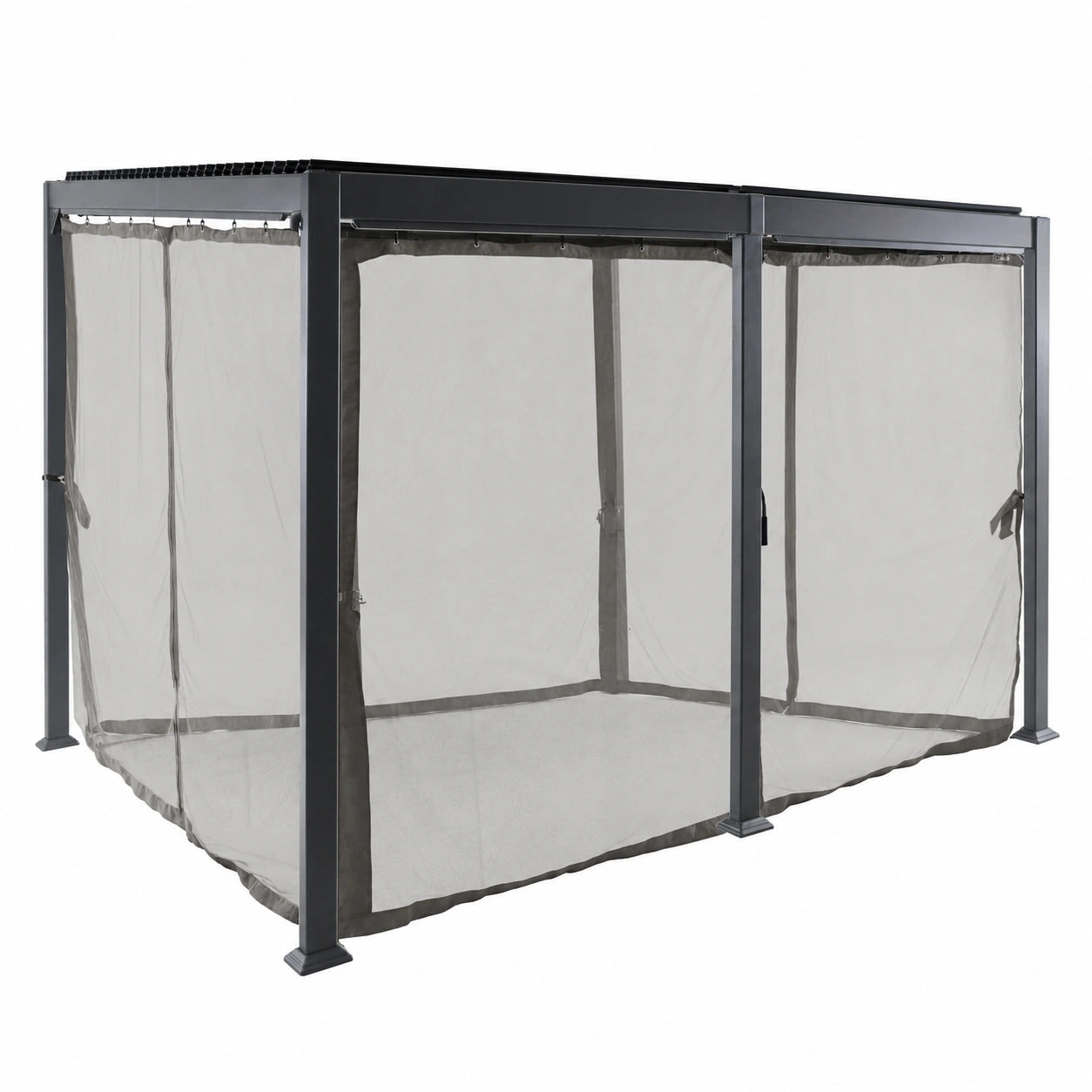 Moustiquaire pour Pergola en Graphite avec 6 Rideaux