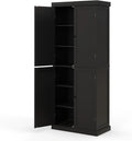 COSTWAY Armoire à 4 Portes, 5 Étagères, Blanc, Poignées Rondes, Rangement Multifonction pour Chambre, 76x40x184,5 cm