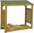 Aubri Gaspard - Abri à Bois en Pin Naturel avec Toit Asphalte - Résistant aux Intempéries - 130x63x130 cm - Capacité 1 Stère - Sol Surélevé - Facile à Assembler
