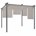 Pergola Extensible avec Toit R¨¦tractable 3x4m et Stores Taupe