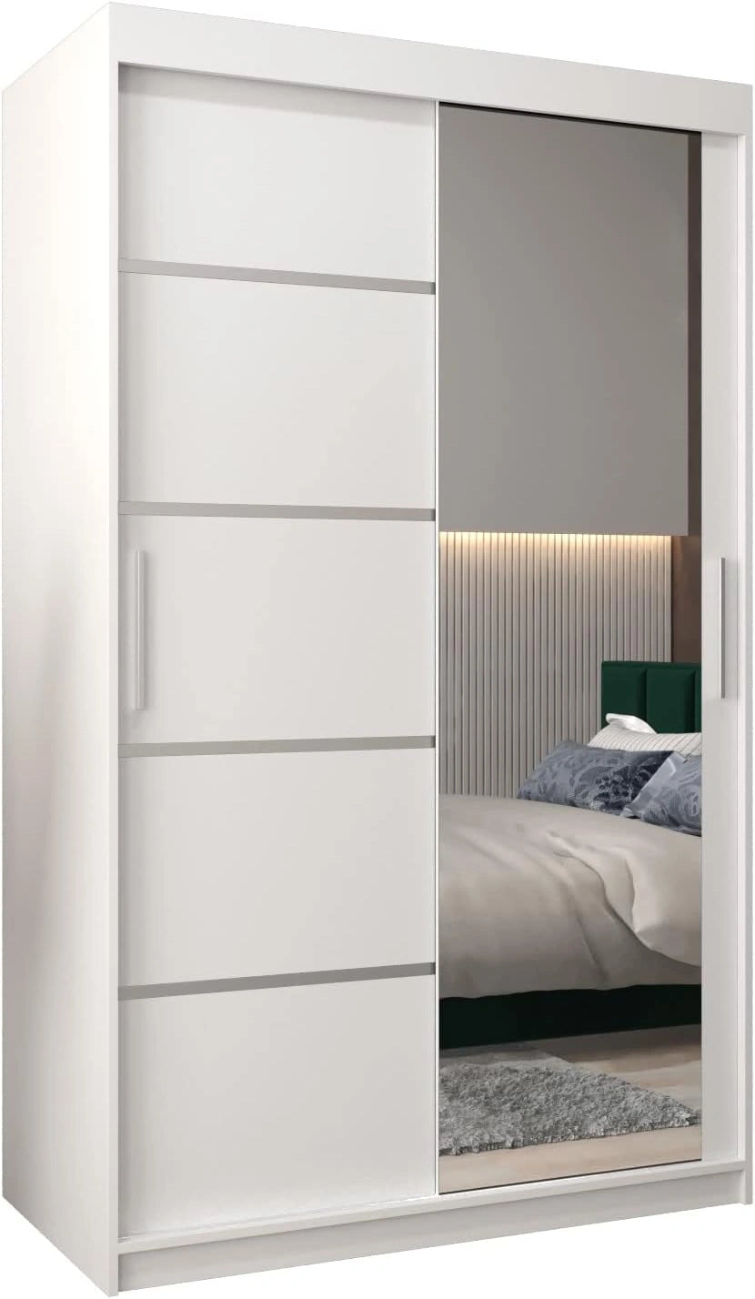 Armoire à Portes Coulissantes Miroir Verona 2 pour Chambre Adulte - Dressing et Garde-Robe Moderne