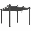 Toit R¨¦tractable pour Pergola, Remplacement de Couverture Gris 4,8 x 3,5 m