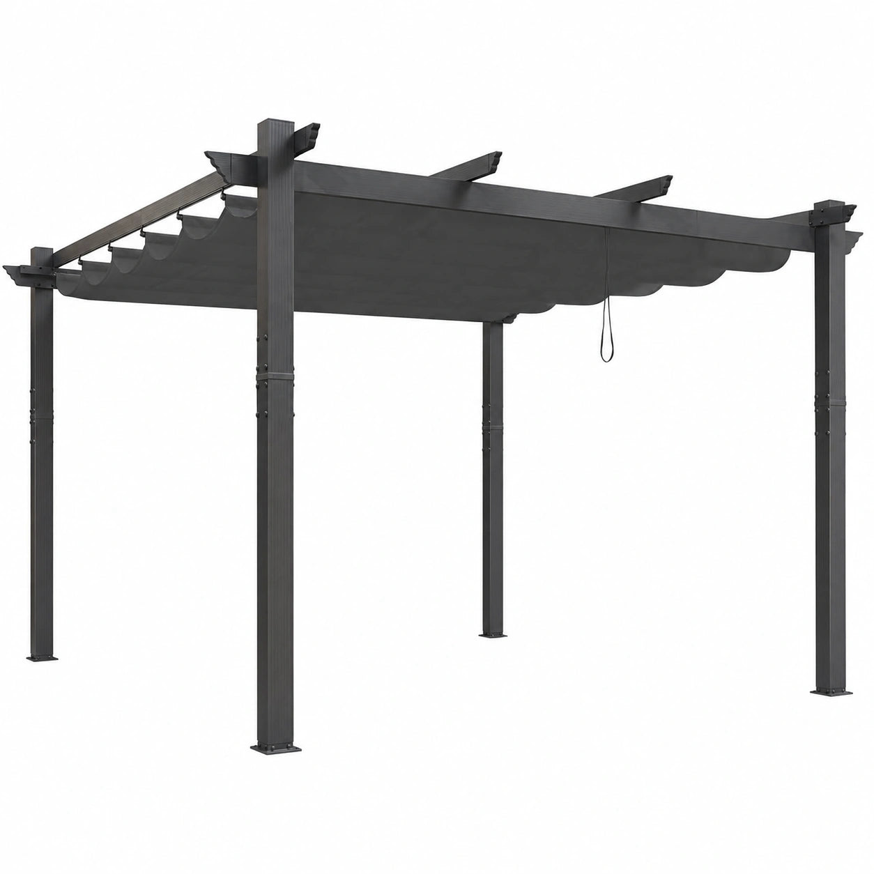 Toit R¨¦tractable pour Pergola, Remplacement de Couverture Gris 4,8 x 3,5 m