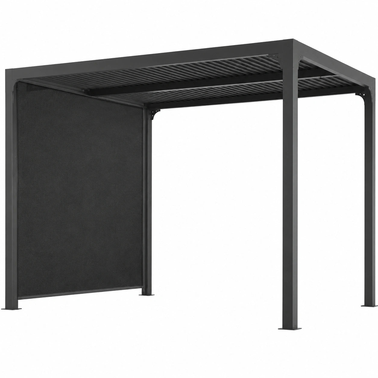 Rideau de Pergola Bioclimatique Gris pour 8 Personnes