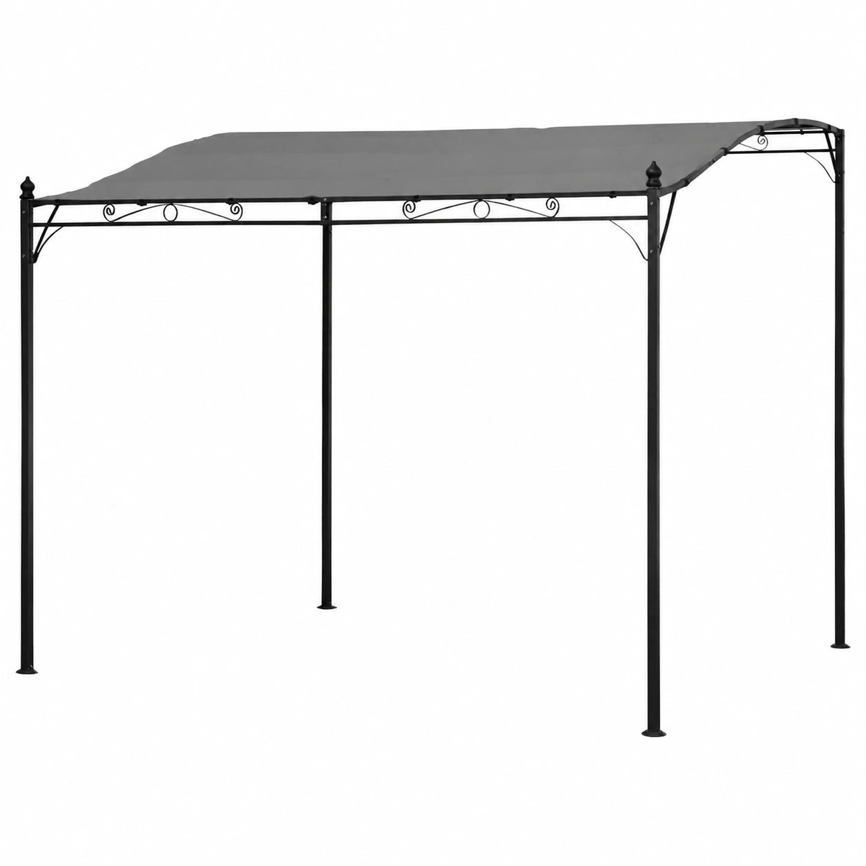 Pergola Mural Ext¨¦rieure en Acier avec Toile Grise