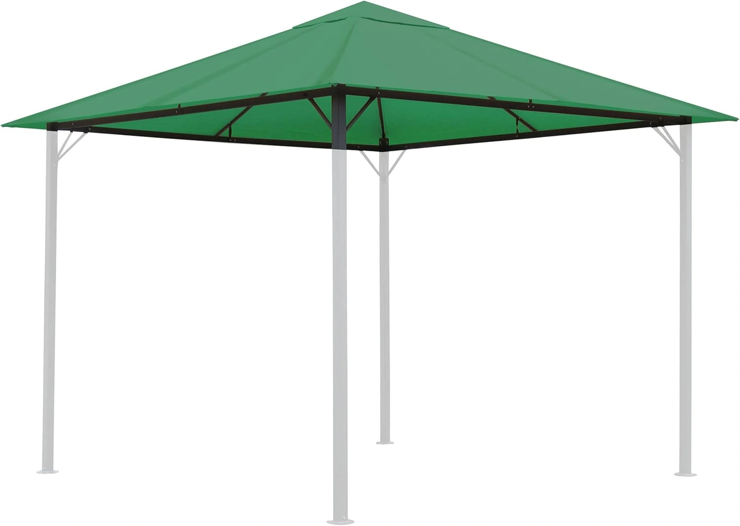 Pavillon de Jardin Quikk Star avec Toit Vert Vieilli 3x3m, 250g/m²