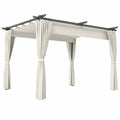 Pergola Ext¨¦rieure 4x3m avec Auvent R¨¦tractable et Rideaux, Protection UPF30+