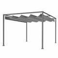 Pergola r¨¦tractable 4x3m en m¨¦tal avec toile polyester 180g/m2