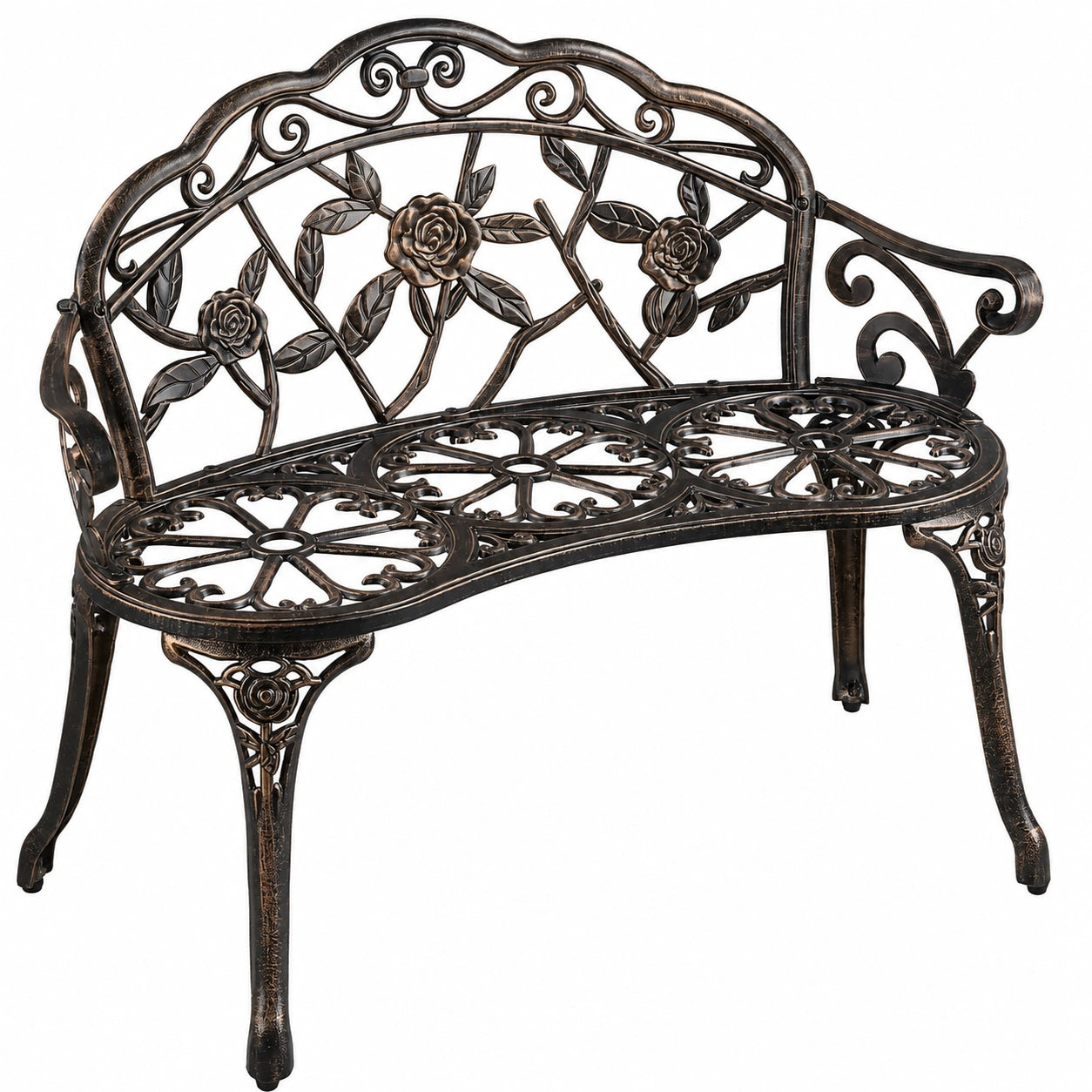 Banc de jardin en aluminium avec dossier vintage