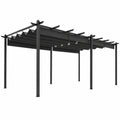 Pergola de Jardin Ext¨¦rieur R¨¦tractable 3,6 x 6 m pour Terrasse Aluminium et Polyester