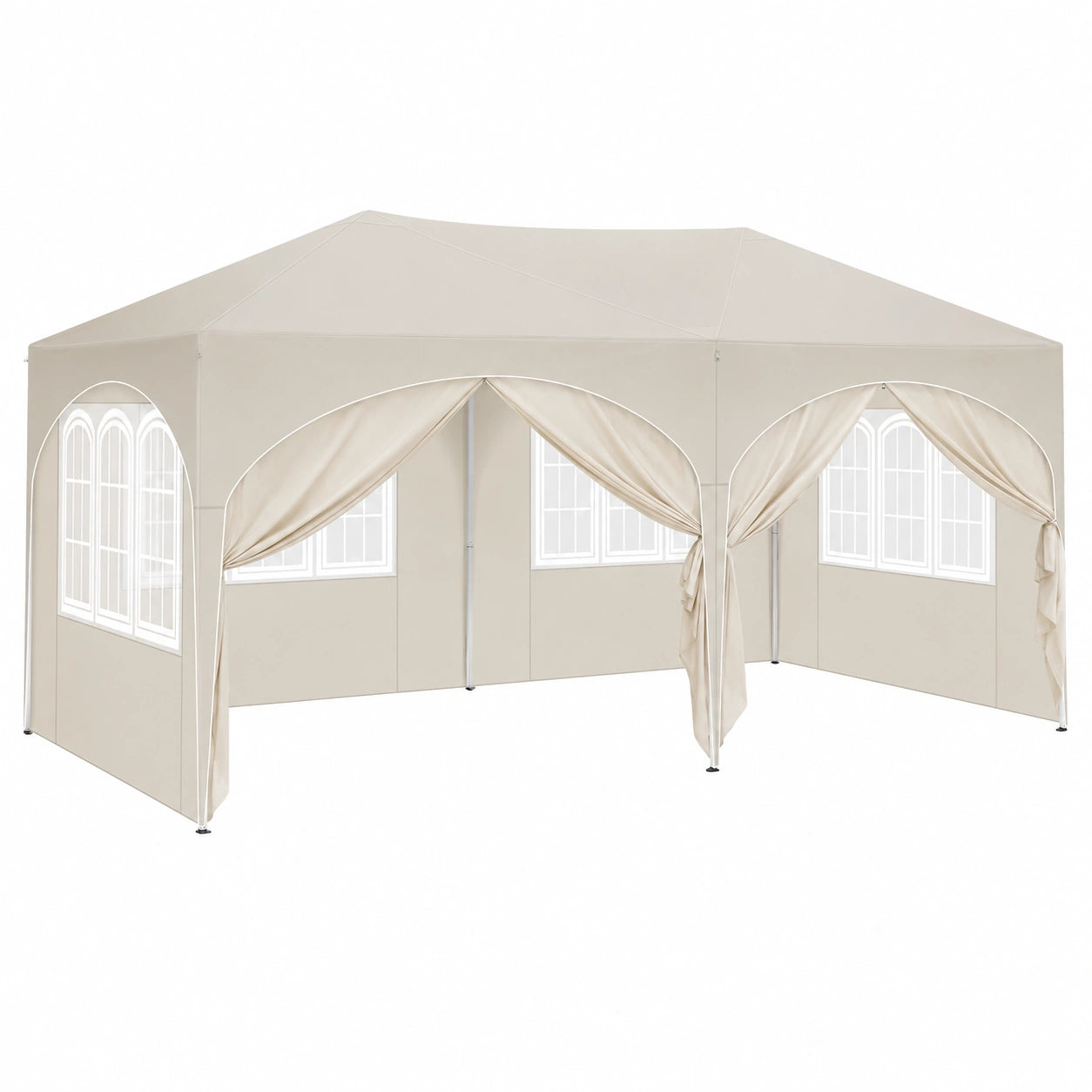 Tonnelle de Jardin Imperm¨¦able 3x6m avec Parois et Sacs de Sable