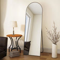 Koonmi Grand Miroir sur Pied 40x150 cm, Longueur Complète, Noir, pour Salon, Design Arqué