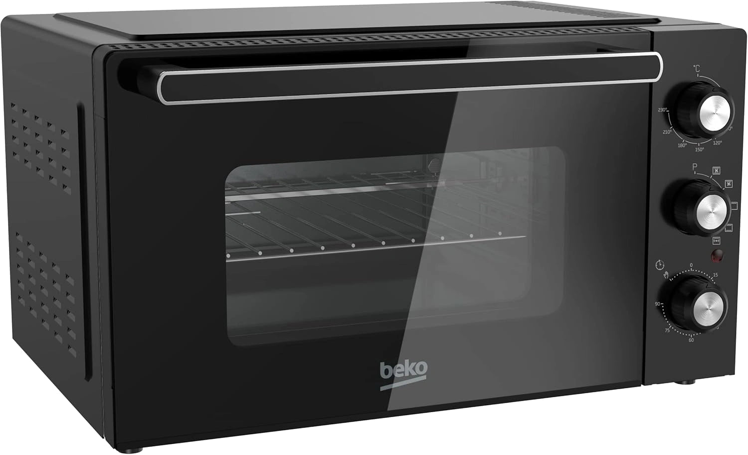 Beko Four Électrique 42L, Ventilation, 2000W, 5 Fonctions, Minuterie 90 Min, Température 230°, Noir