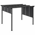Pergola en Acier Noir avec Toiles Coulissantes