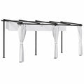 Grande tonnelle de jardin r¨¦tractable avec rideaux et protection solaire