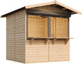 Abri de Jardin en Bois avec Fenêtres et Volets, 4m², Pin/Épicéa