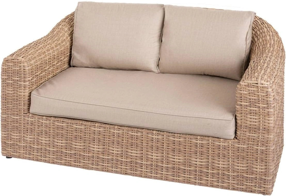 Canapé de Jardin 2 Places Résistant aux Intempéries avec Coussins Amovibles