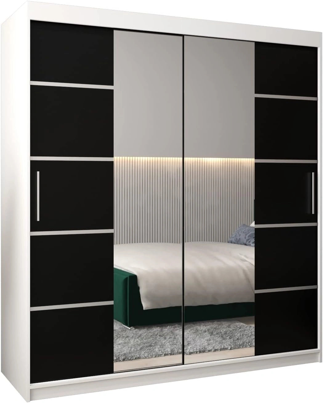 Armoire à Portes Coulissantes avec Miroir Verona 4 - Dressing Moderne pour Chambre Adulte