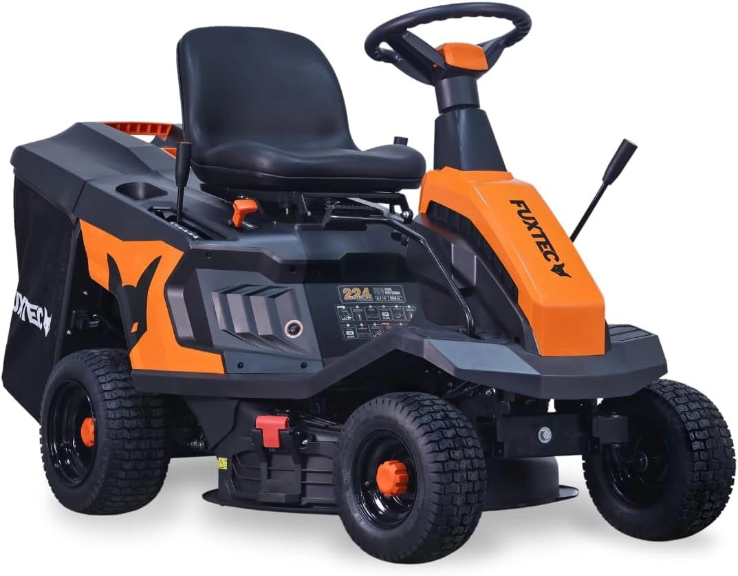 Tracteur Tondeuse Autoportée FUXTEC FX-RMR66 - 66 cm, 6 CV, Bac 150 L, eStart, Hauteur Réglable, Surface 2500 m²
