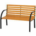 Banc de Jardin 2 Places en Bois et Acier pour Ext¨¦rieur
