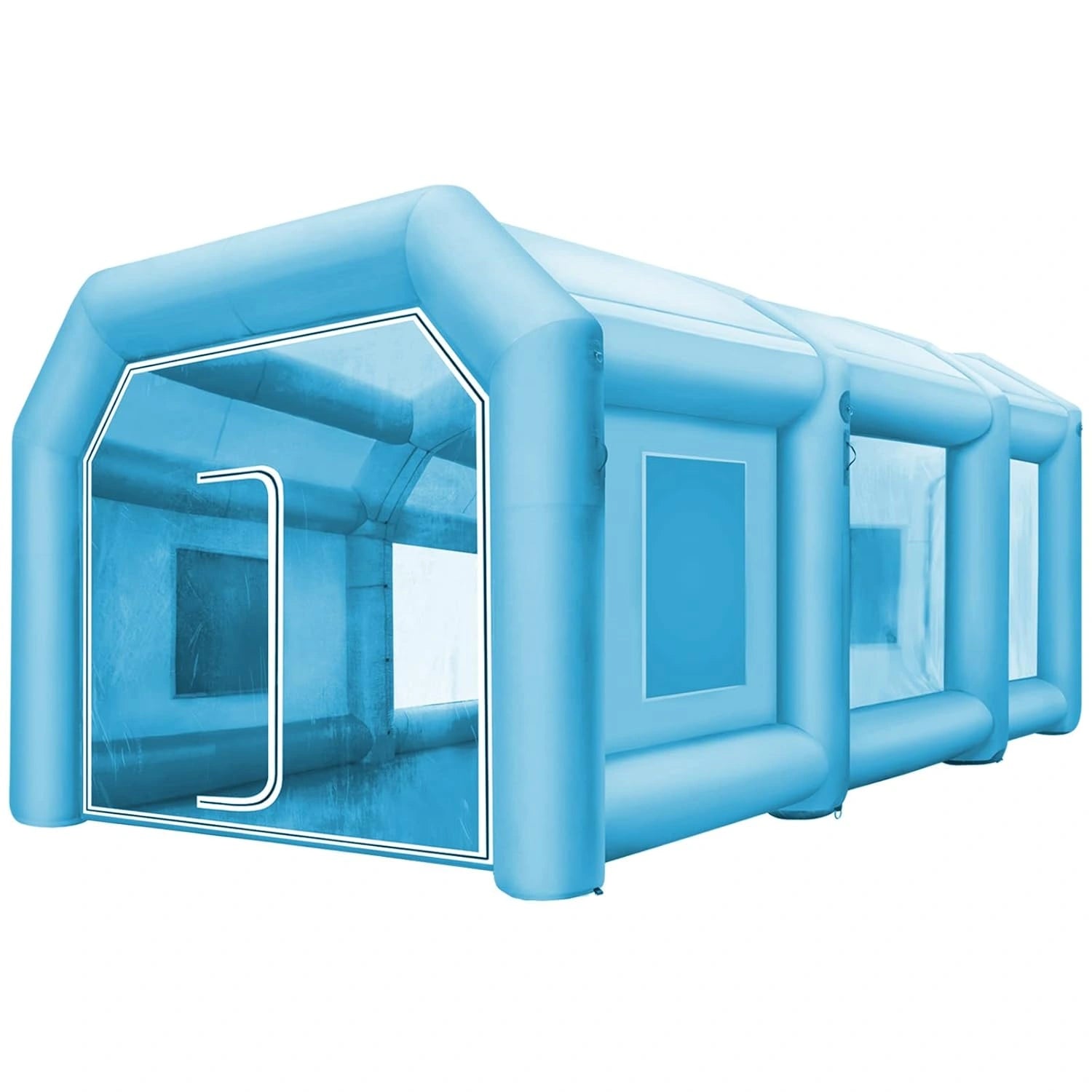 Cabine de Peinture Gonflable VEVOR 8x4x3m avec Tissu Oxford 210D, Souffleurs Puissants et Filtration d'Air pour Atelier Auto