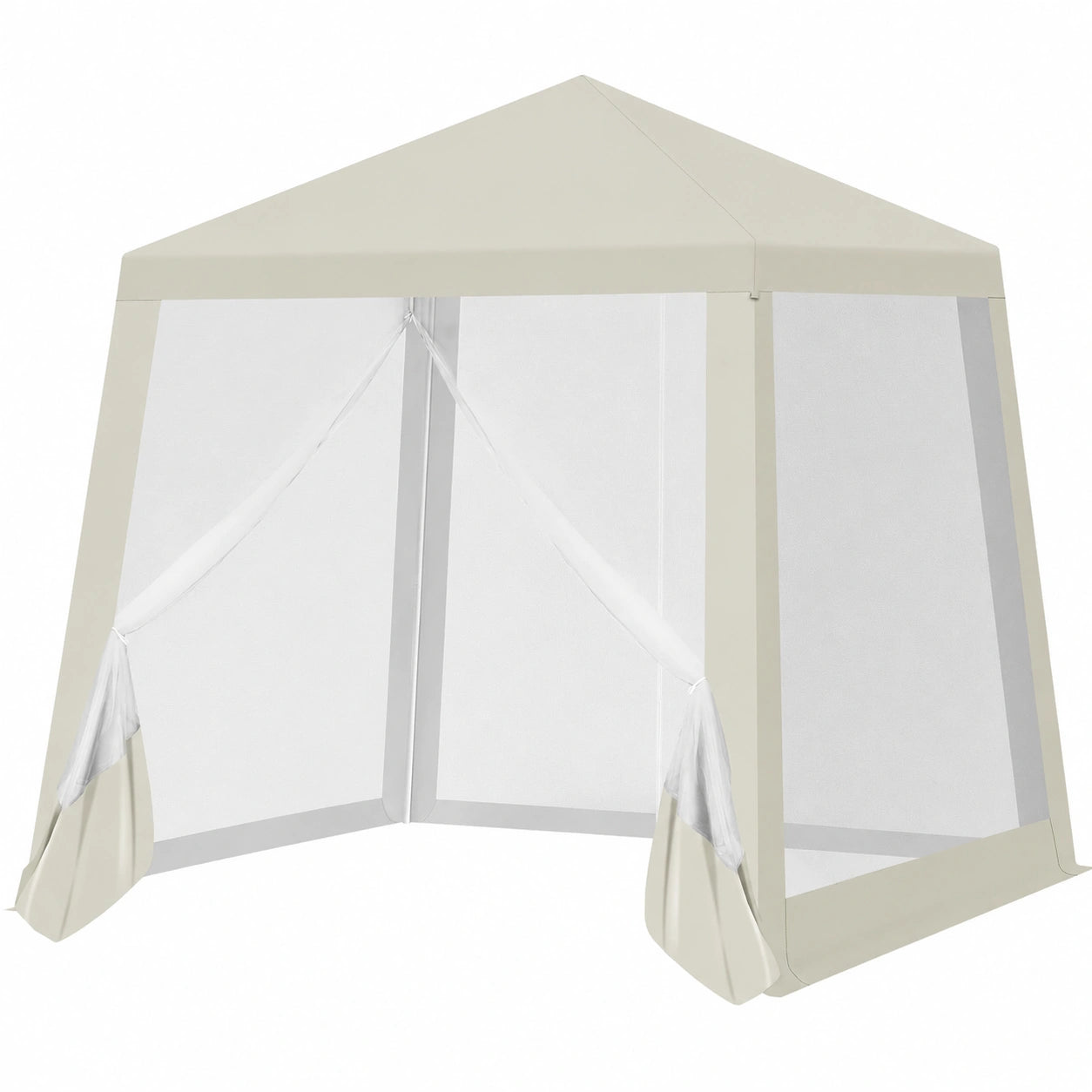 Tonnelle de Jardin Ext¨¦rieure avec Moustiquaire, Pergola avec Parois Lat¨¦rales en Maille, 3 x 3 m, Aspect Beige