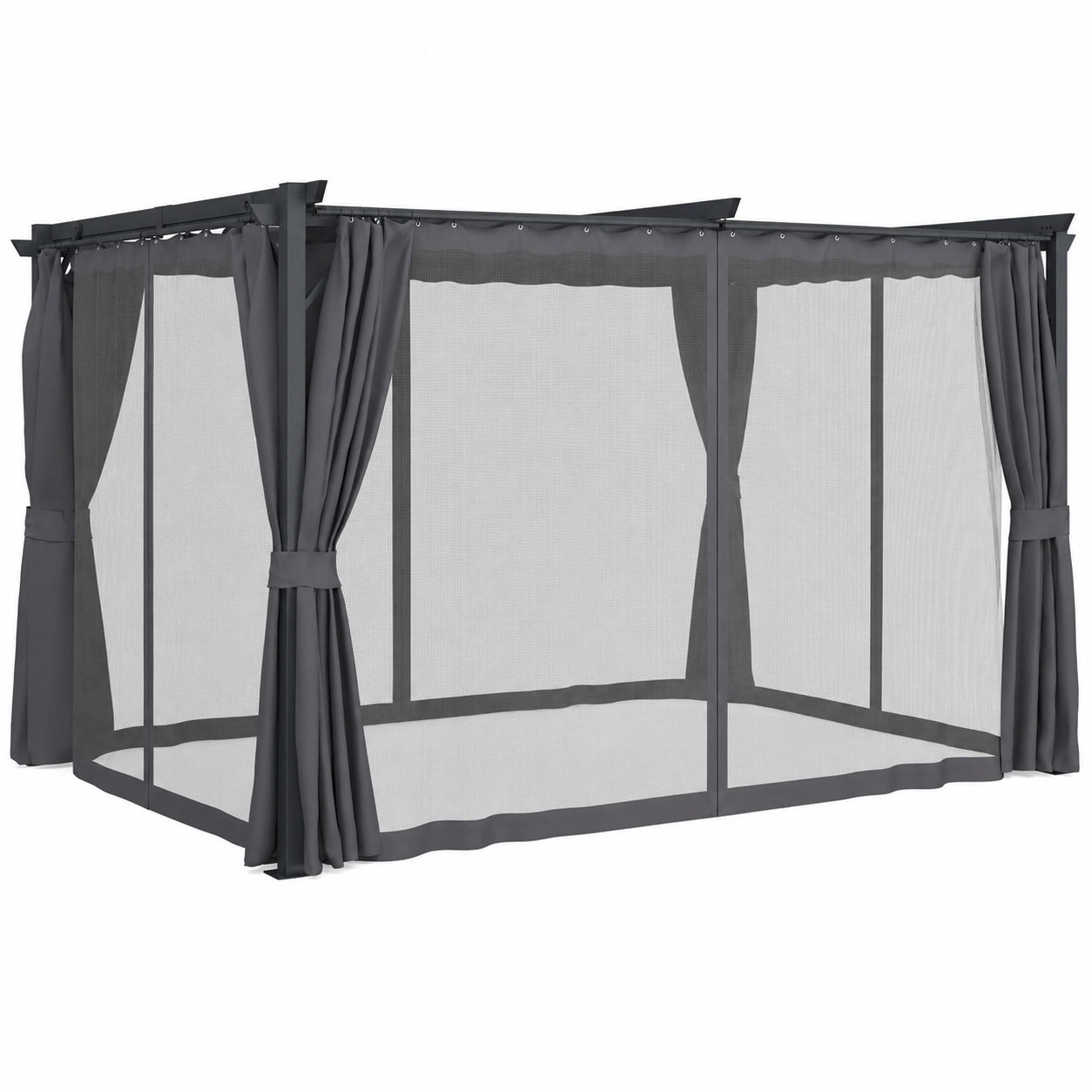 Pergola avec Moustiquaire et Rideaux, Toit R¨¦tractable 3x4M