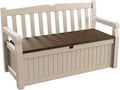 Banc de Jardin Keter Eden avec Coffre de Rangement, 265L, Marron et Beige